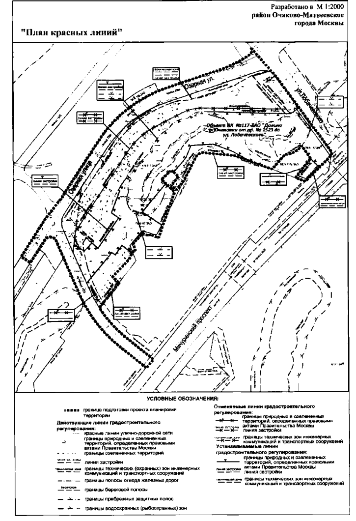 Постановление Правительства Москвы от 23.07.2019 N 935-ПП "Об утверждении проекта планировки территории, ограниченной Озерной улицей, улицей Лобачевского, проектируемым проездом N 1523 и рекой Очаковка"