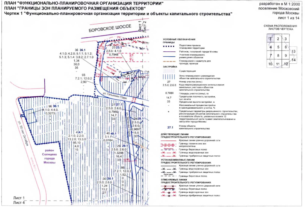 Постановление Правительства Москвы от 26.11.2019 N 1585-ПП "Об утверждении проекта планировки территории, ограниченной Боровским шоссе, МКАД, Киевским шоссе, границей района Солнцево города Москвы"