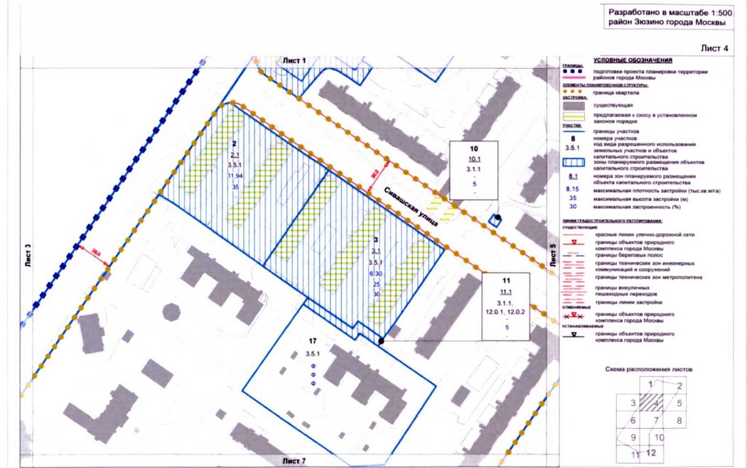 План застройки района зюзино