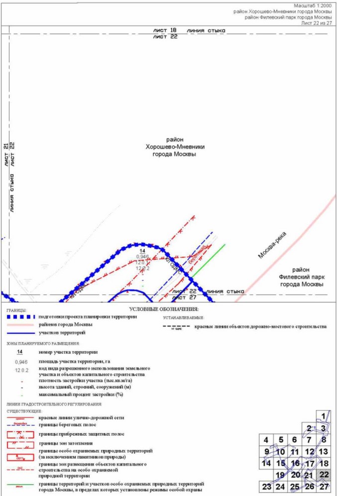 Постановление Правительства Москвы от 26.10.2022 N 2342-ПП "Об утверждении проекта планировки территории пешеходных мостов и набережной Москвы-реки в Мневниковской пойме"