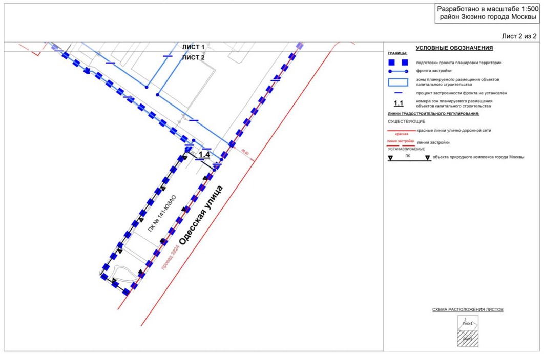Постановление Правительства Москвы от 16.11.2022 N 2530-ПП "Об утверждении проекта планировки территории по адресу: Одесская улица, владения 4 - 6 района Зюзино города Москвы"